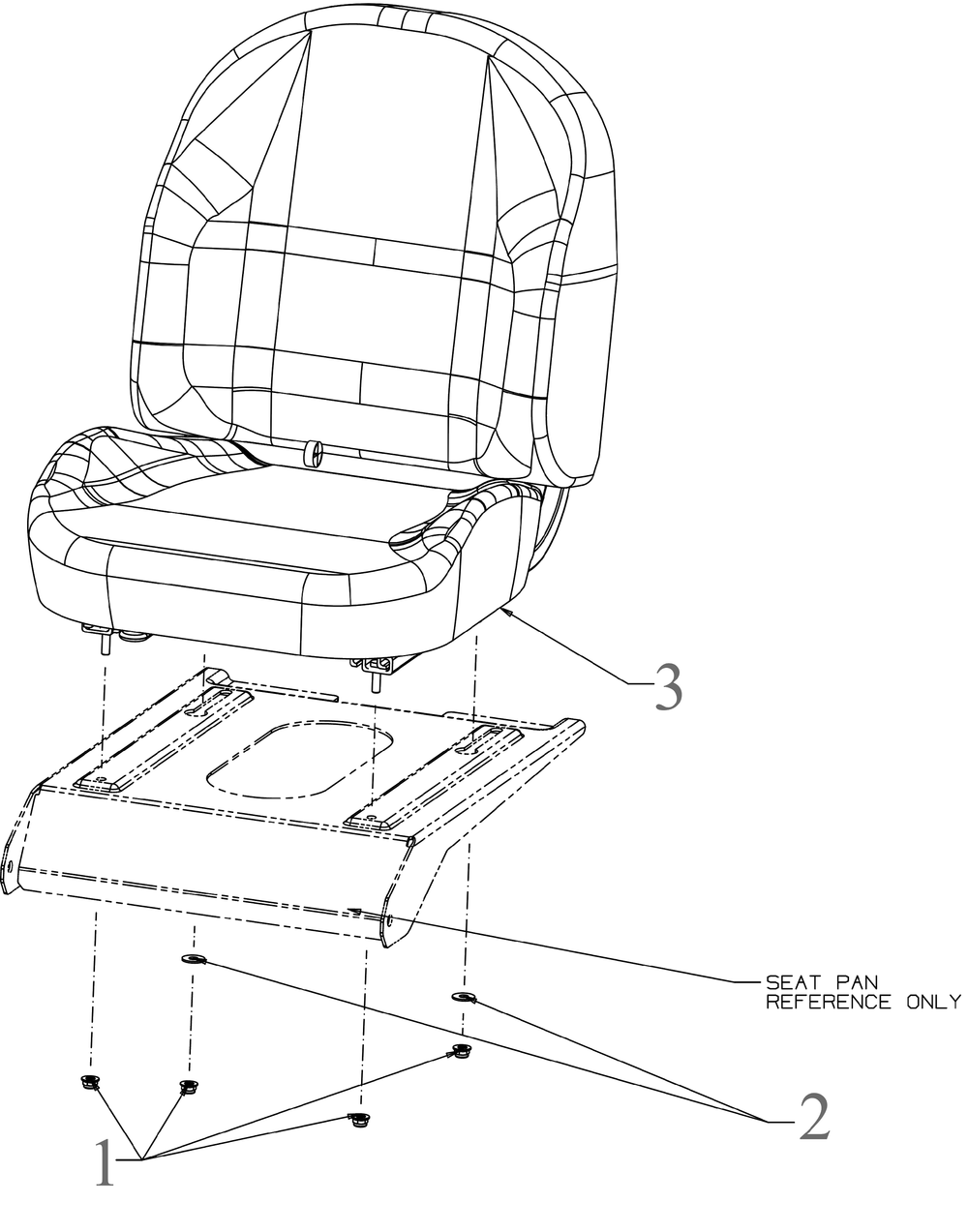 Seat Diagram and Parts List for ZT1-42E (34BBA2CS710)(2022) Cub Cadet Lawn Tractor